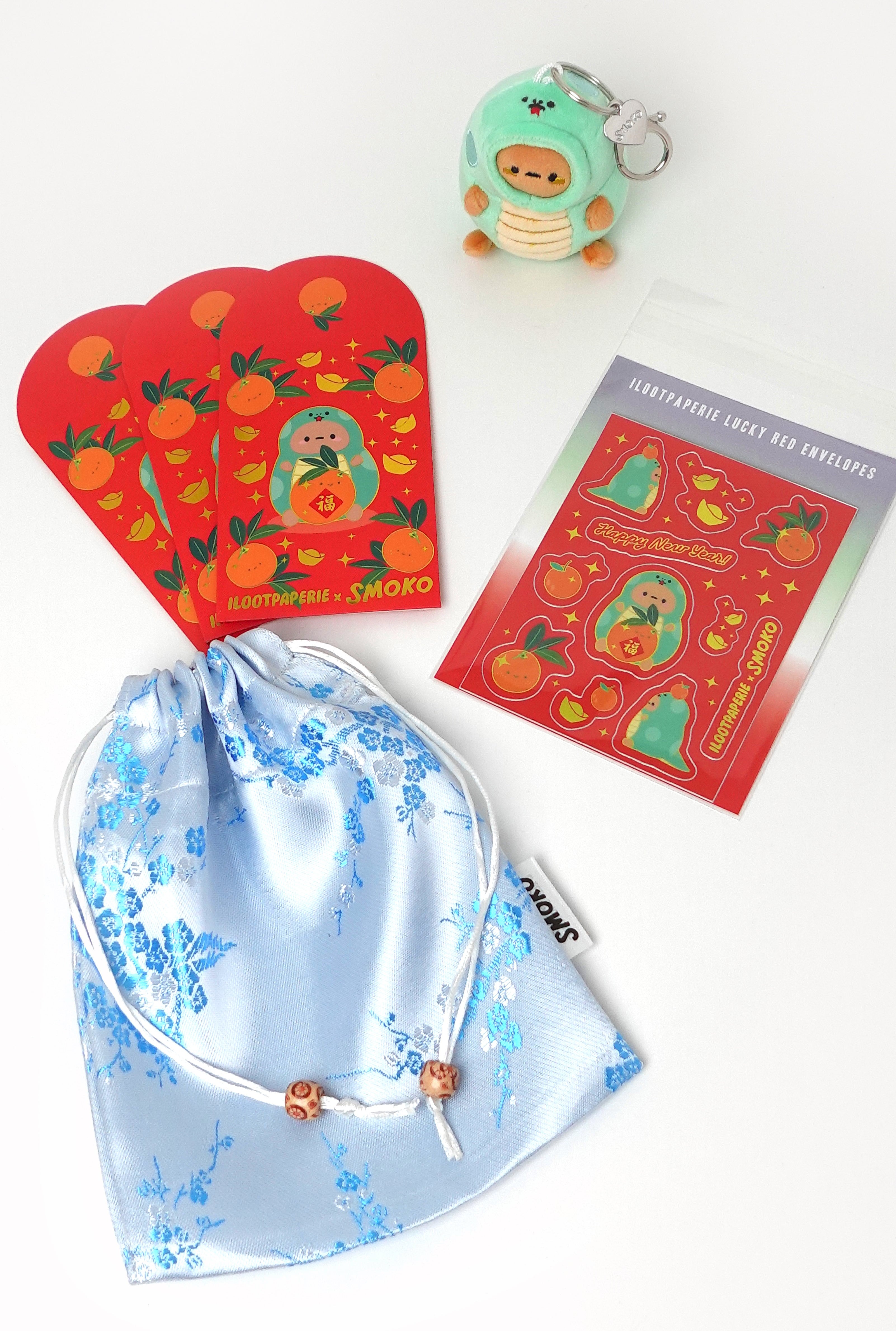 Snake Tayto Potato Bag Charm + Red Envelope Lunar New Year Bundle