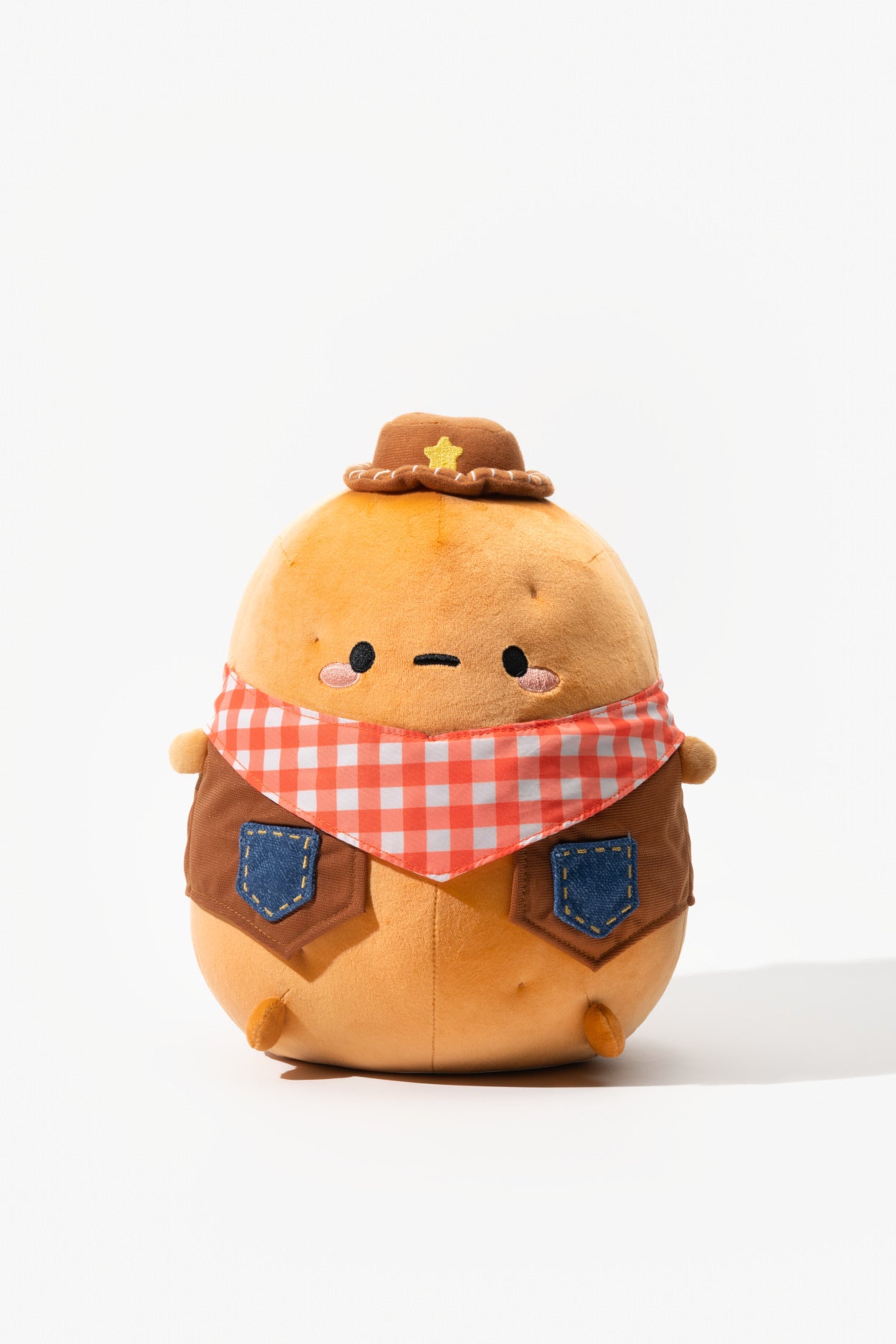 Gingham Cowboy Tayto Potato Midi Mochi Plush