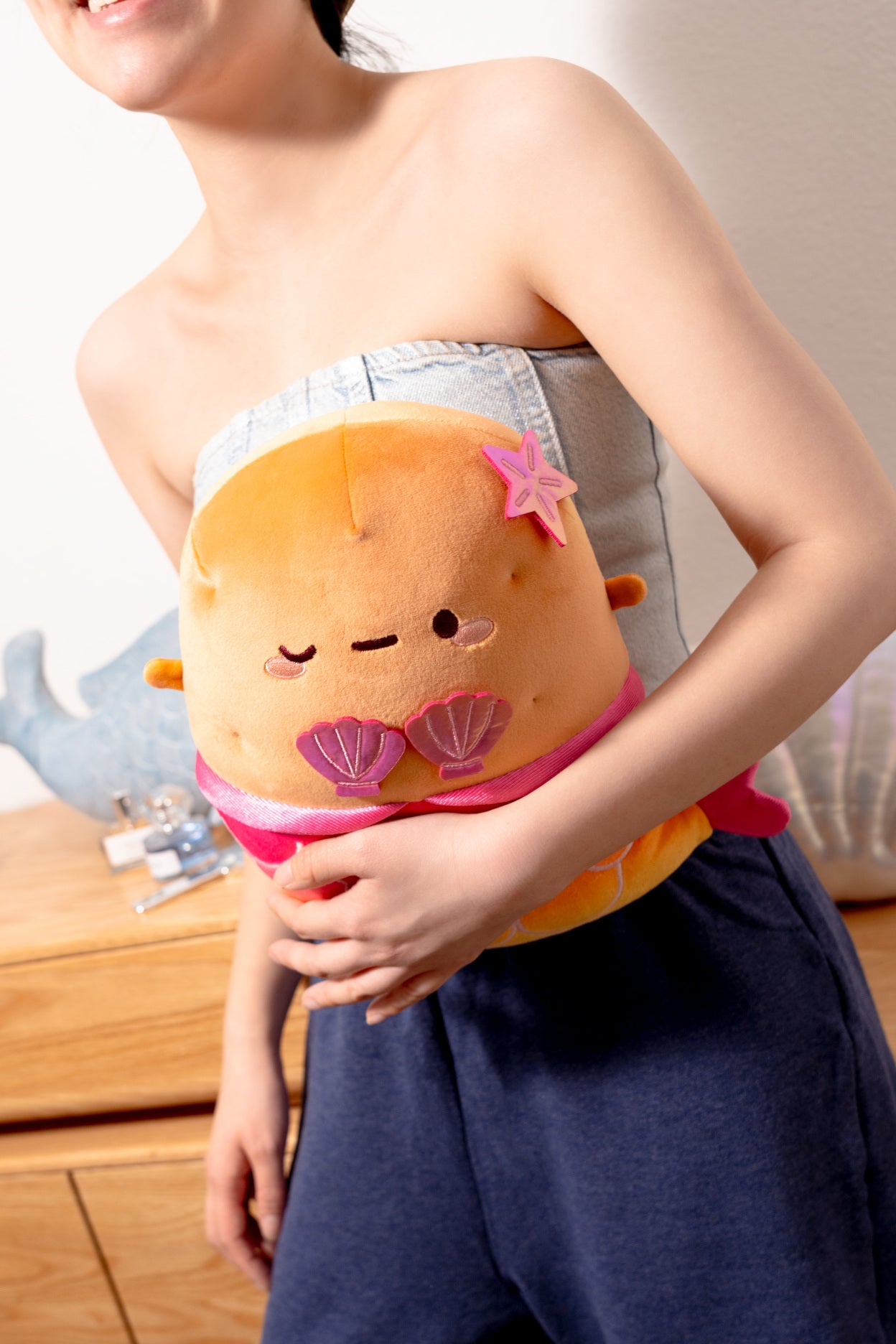 Pink Mermaid Tottie Potato Midi Mochi Plush