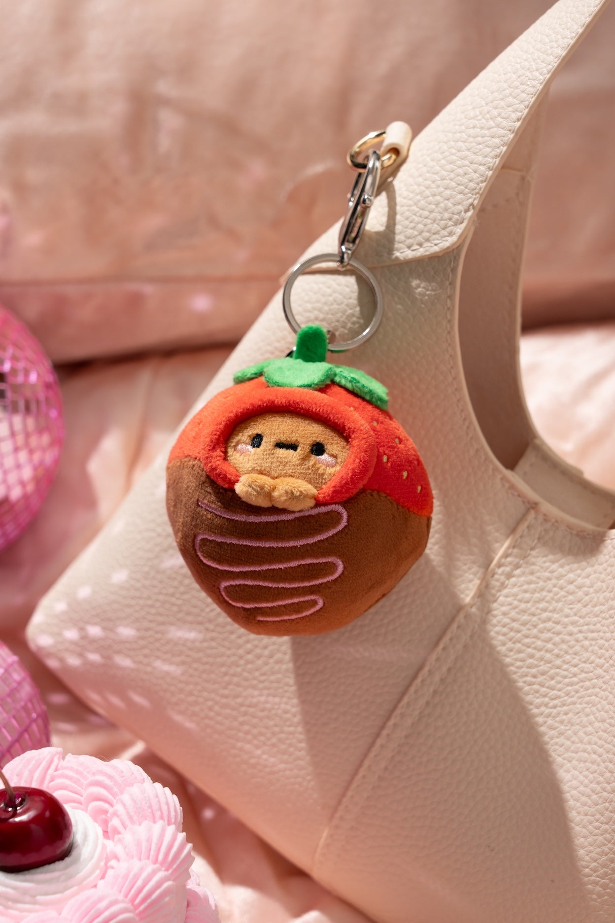 Chocolate Strawberry Tayto Potato Bag Charm