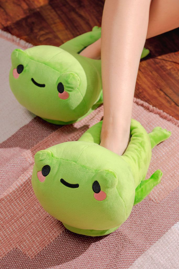 Frog Plush Slippers